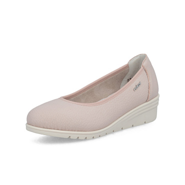 RIEKER L5360-31 dámské růžové kožené baleríny antistress technologie