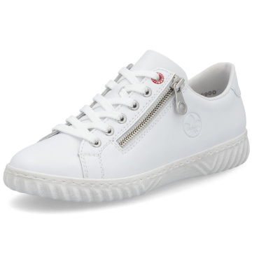 RIEKER N0900-81 bílé dámské kožené tenisky antistress