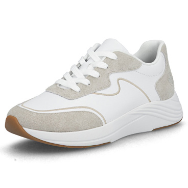 RIEKER N8503-81 bílé dámské moderní kožené tenisky, antistress podrážka