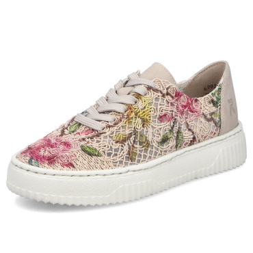 RIEKER N9919-91 dámské béžové módní tenisky se vzorem, prodyšný materiál