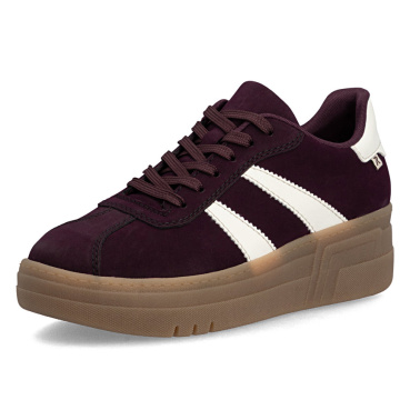 RIEKER M7601-30 burgundy women's platform sneakers with a 3 cm platform, modern