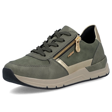 RIEKER 58902-54 Green Women's Sneakers, Comfortable Antistress Sole