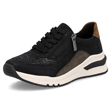 RIEKER M6618-00 black women’s sneakers, modern look, Antistress sole