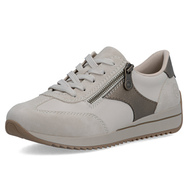RIEKER N1210-62 grey women’s leather sneakers, comfortable and modern