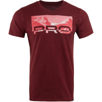 ALPINE PRO Geter vínové pánské triko 100% Ba