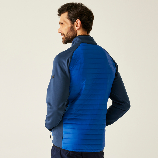 detail REGATTA Clumber Hybrid blue men’s outdoor jacket, year round use