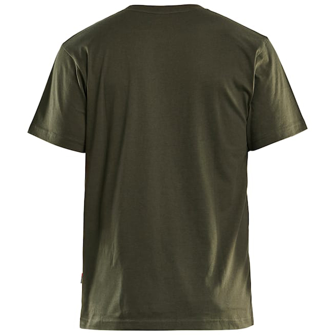 detail BLAKLADER Sweden Grit olivové pánské profi triko 100% Ba