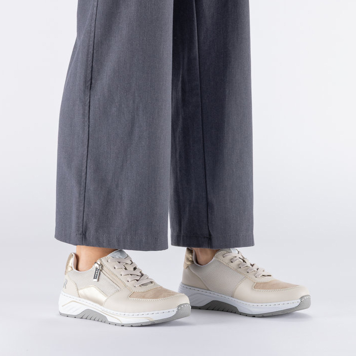 detail RIEKER 53101-60 béžové dámské pohodlné a vzdušné tenisky do města