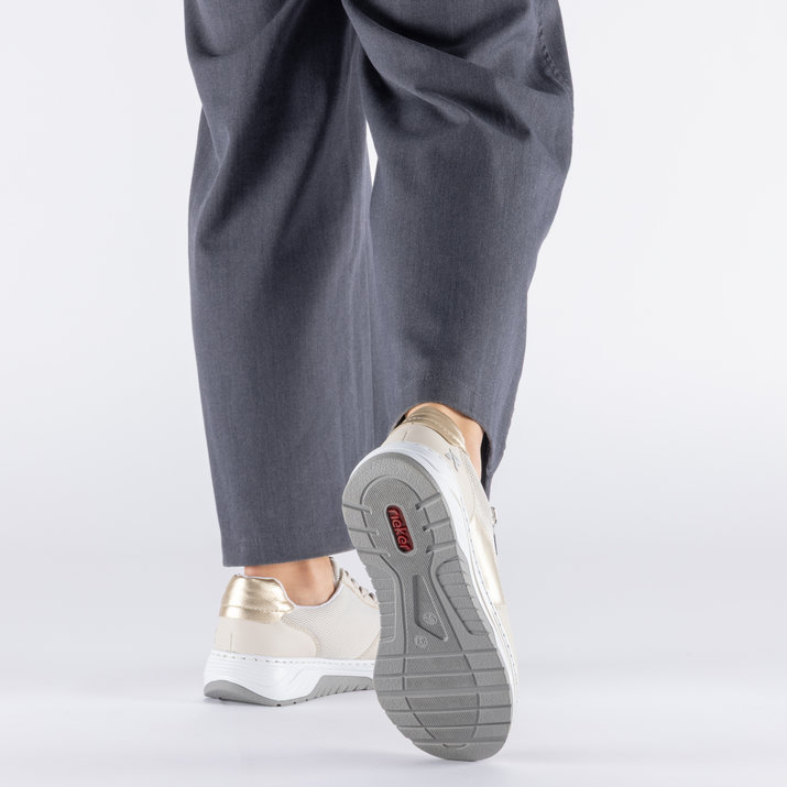 detail RIEKER 53101-60 béžové dámské pohodlné a vzdušné tenisky do města