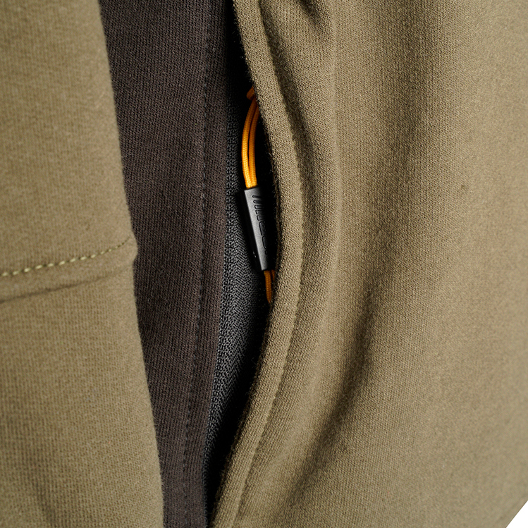detail JCB Trade Crew olivová pánská pracovní mikina