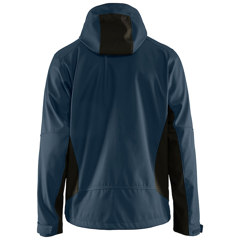 detail BLAKLADER Sweden blue men's softshell jacket, water-repellent