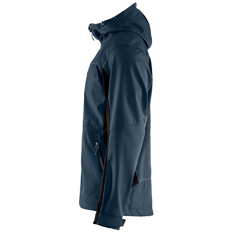 detail BLAKLADER Sweden blue men's softshell jacket, water-repellent