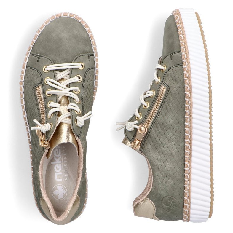 detail RIEKER M2940-52 zelené dámské tenisky