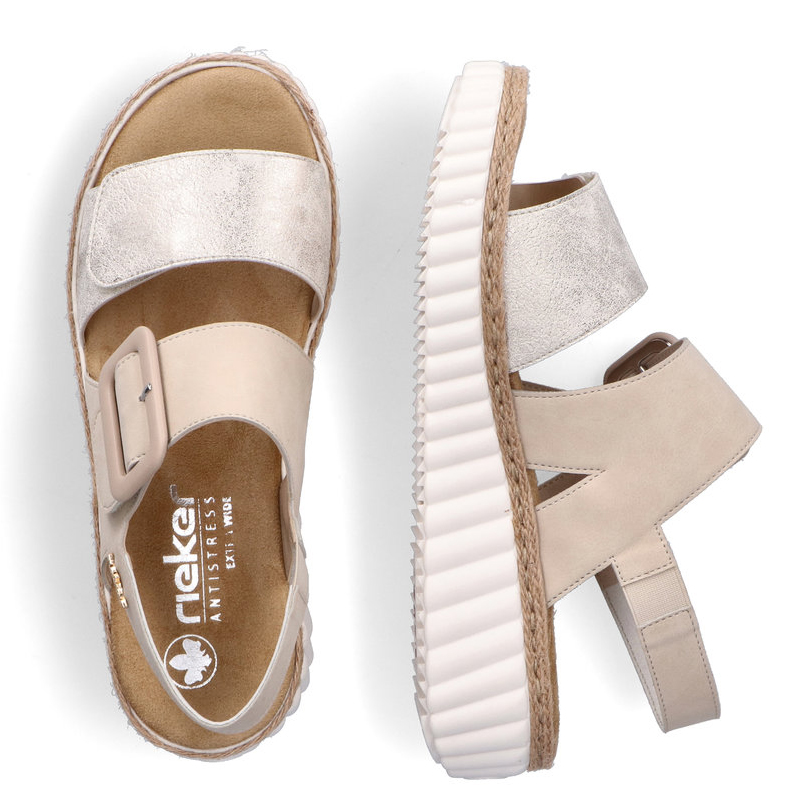 detail RIEKER 69260-60 béžové dámské sandály
