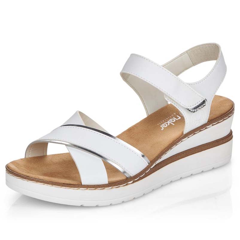 detail RIEKER V38G9-80 bílé dámské sandály