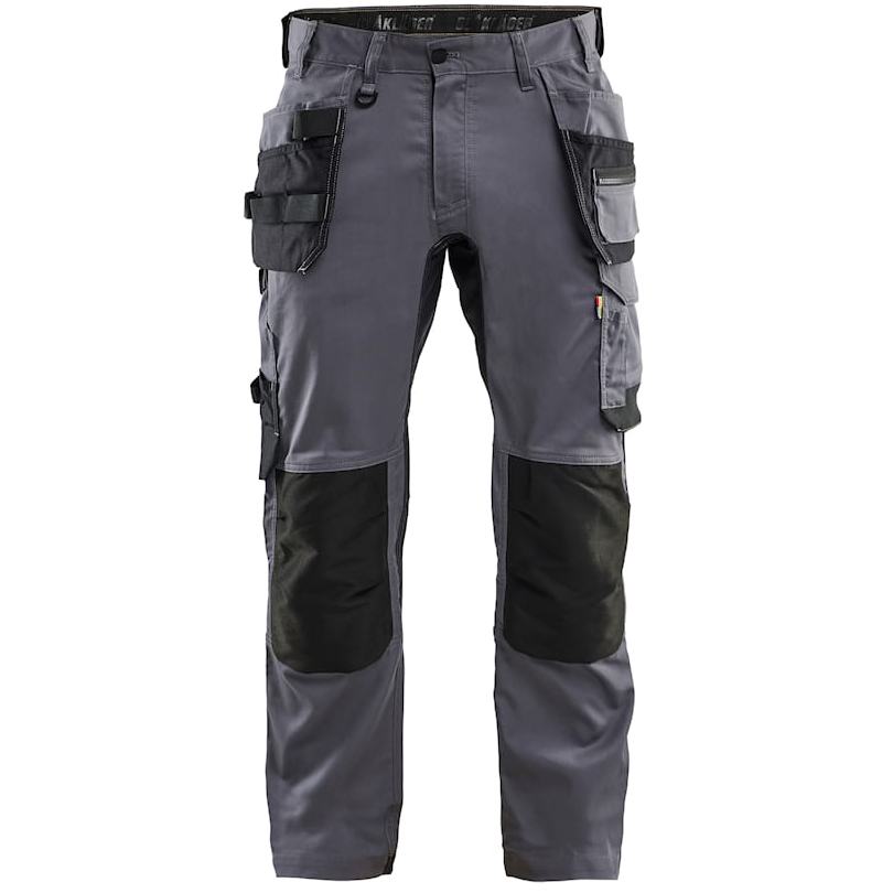 detail BLAKLADER Sweden Craftsman Stretch šedé pánské pracovní kalhoty + kapsy
