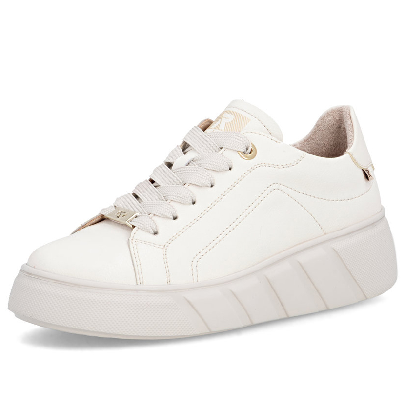 detail Rieker W2601-82 bílé dámské kožené tenisky