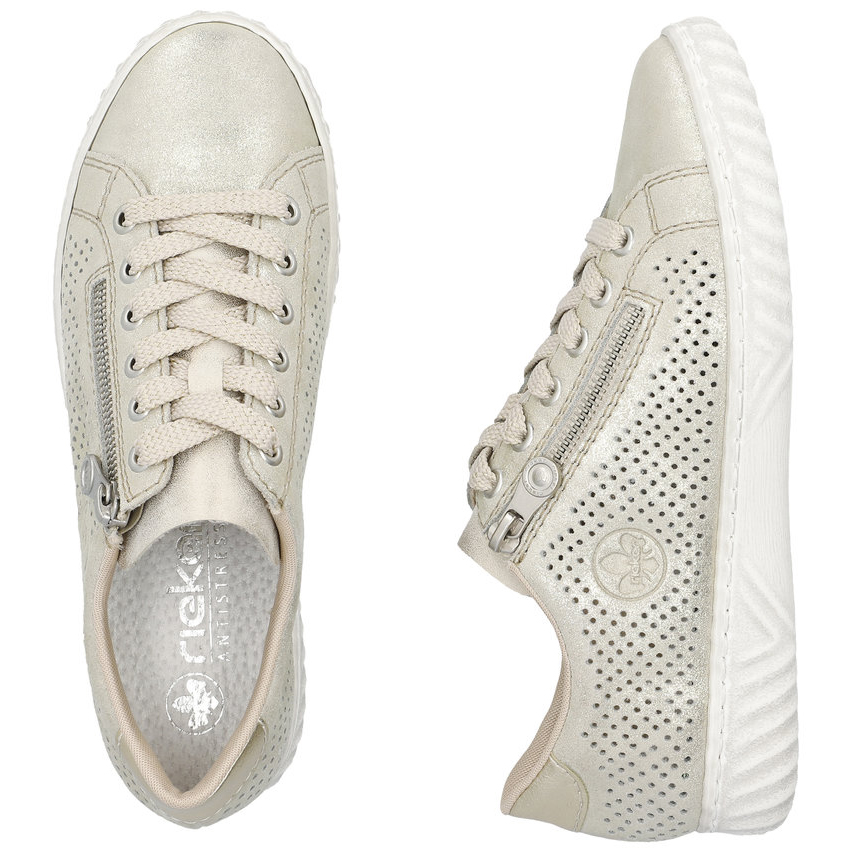 detail RIEKER N0901-62 béžové dámské kožené tenisky