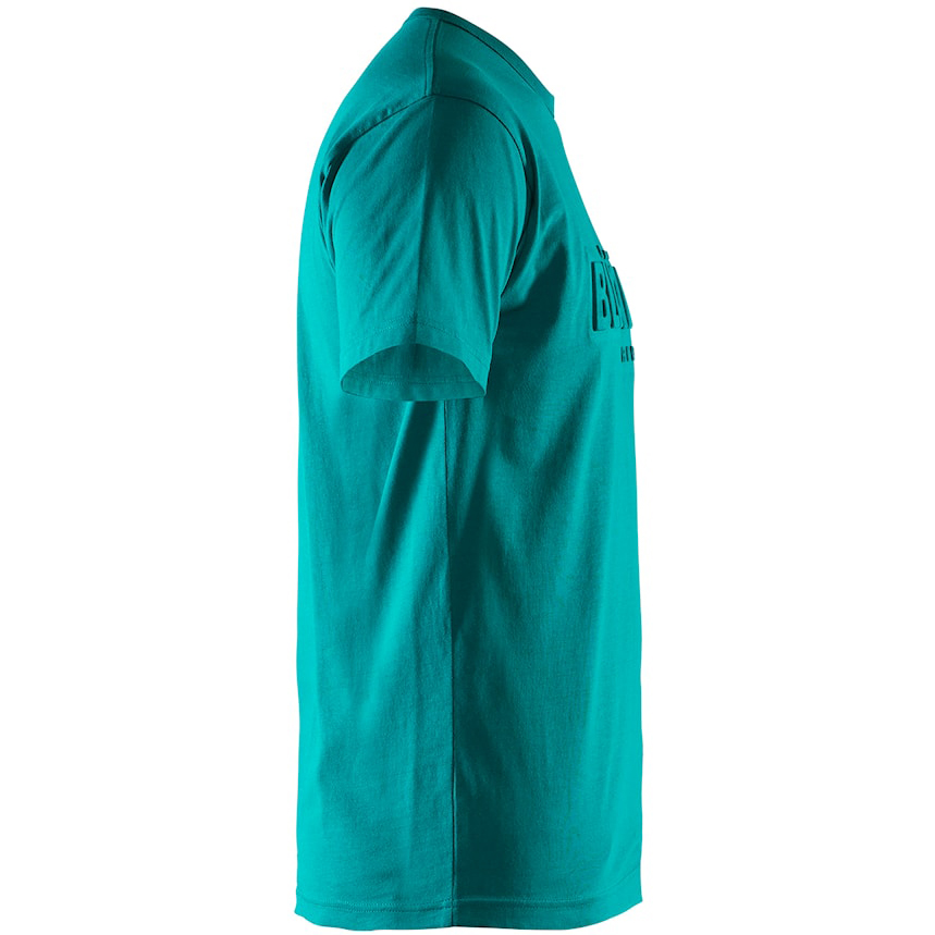 detail BLAKLADER Sweden 3D Logo modré pánské profi triko 100% Ba