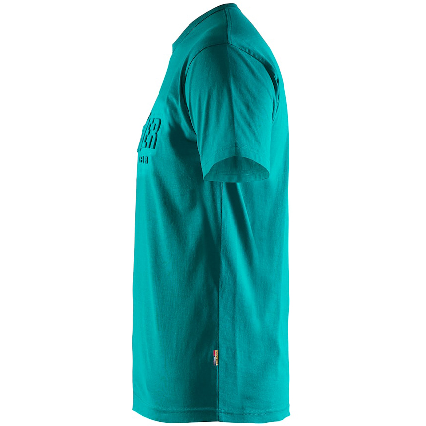 detail BLAKLADER Sweden 3D Logo modré pánské profi triko 100% Ba