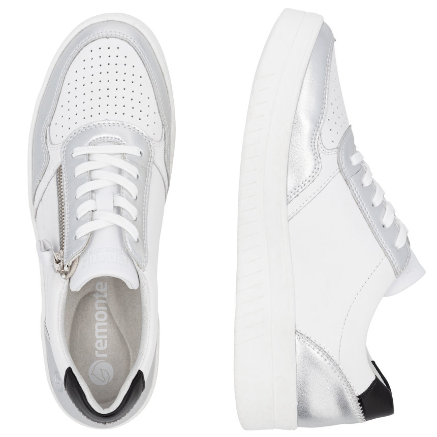 detail RIEKER Remonte D0J05-80 bílé dámské kožené tenisky