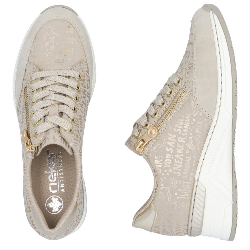 detail RIEKER N4316-62 béžové dámské tenisky