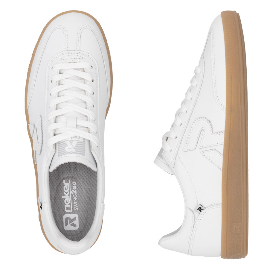 detail RIEKER W2200-80 bílé dámské kožené tenisky