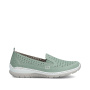 preview RIEKER L32F4-52 zelené dámské kožené letní mokasíny, antistress podrážka