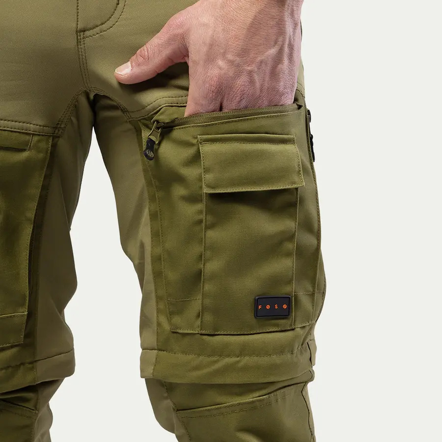 detail Beyond Nordic Zip-Off zelené pánské outdoor kalhoty