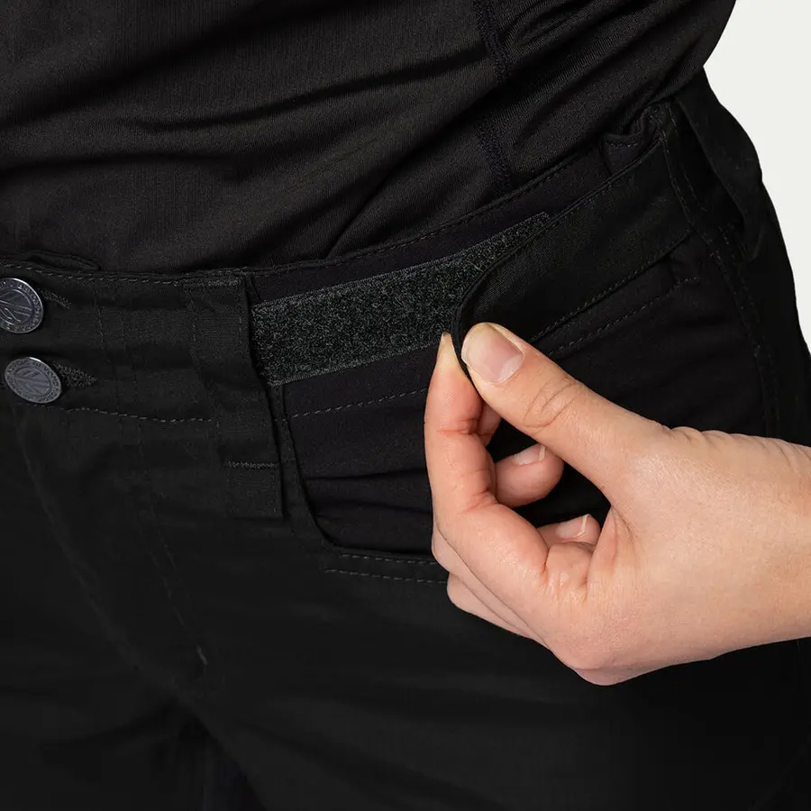 detail Beyond Nordic Sweden dámské černé outdoor kalhoty stretch pohodlné voděodpudivé