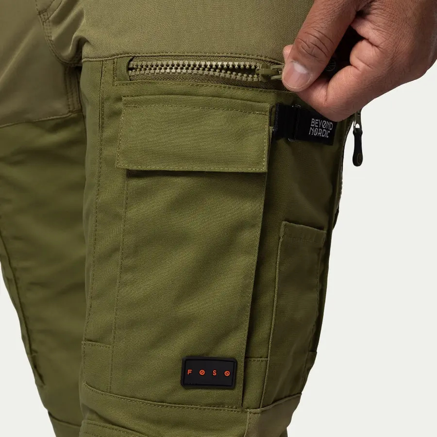 detail Beyond Nordic BN008 pánské zelené outdoor kalhoty stretch pohodlné voděodpudivé