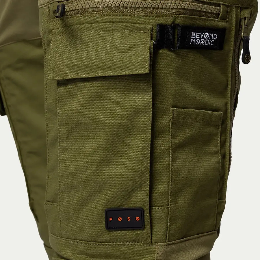 detail Beyond Nordic BN008 pánské zelené outdoor kalhoty stretch pohodlné voděodpudivé