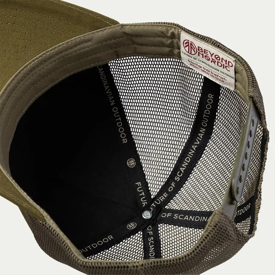 detail Beyond Nordic BN215 olivová pánská baseball Trucker čepice vzdušná