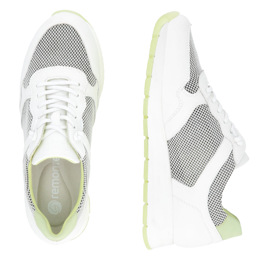 detail RIEKER Remonte D2G03-80 bílé dámské kožené tenisky