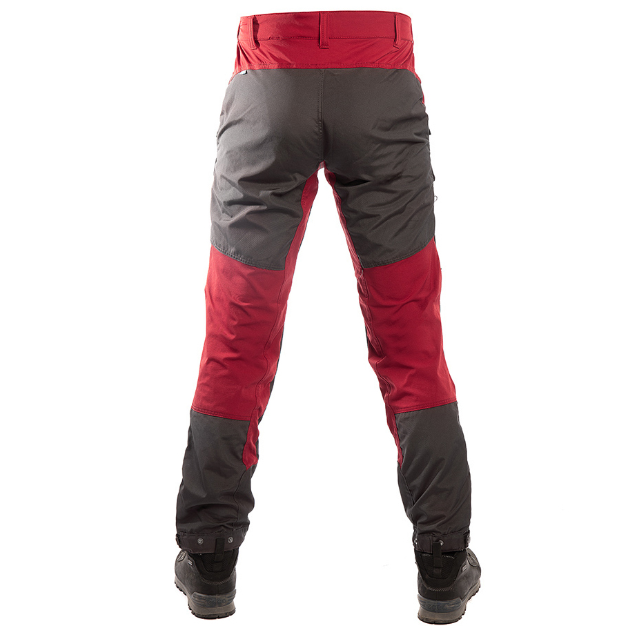detail ARRAK SWEDEN Hybrid Stretch červené pánské outdoor kalhoty voděodolné