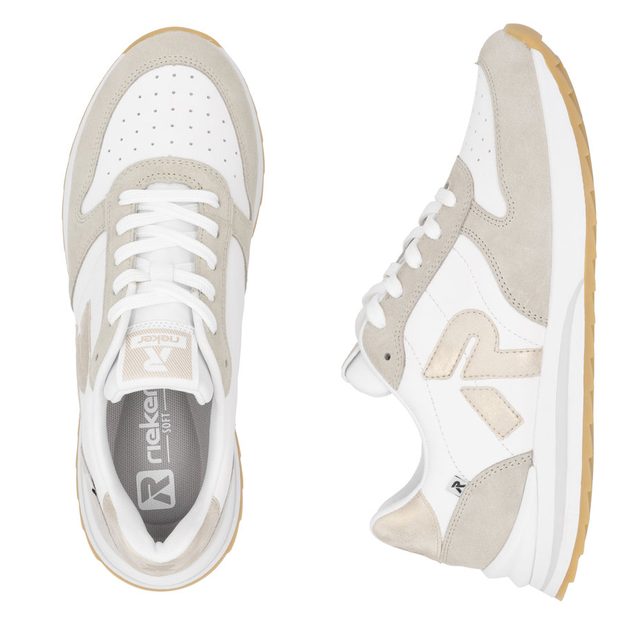 detail RIEKER W2401-81 bílé dámské kožené tenisky