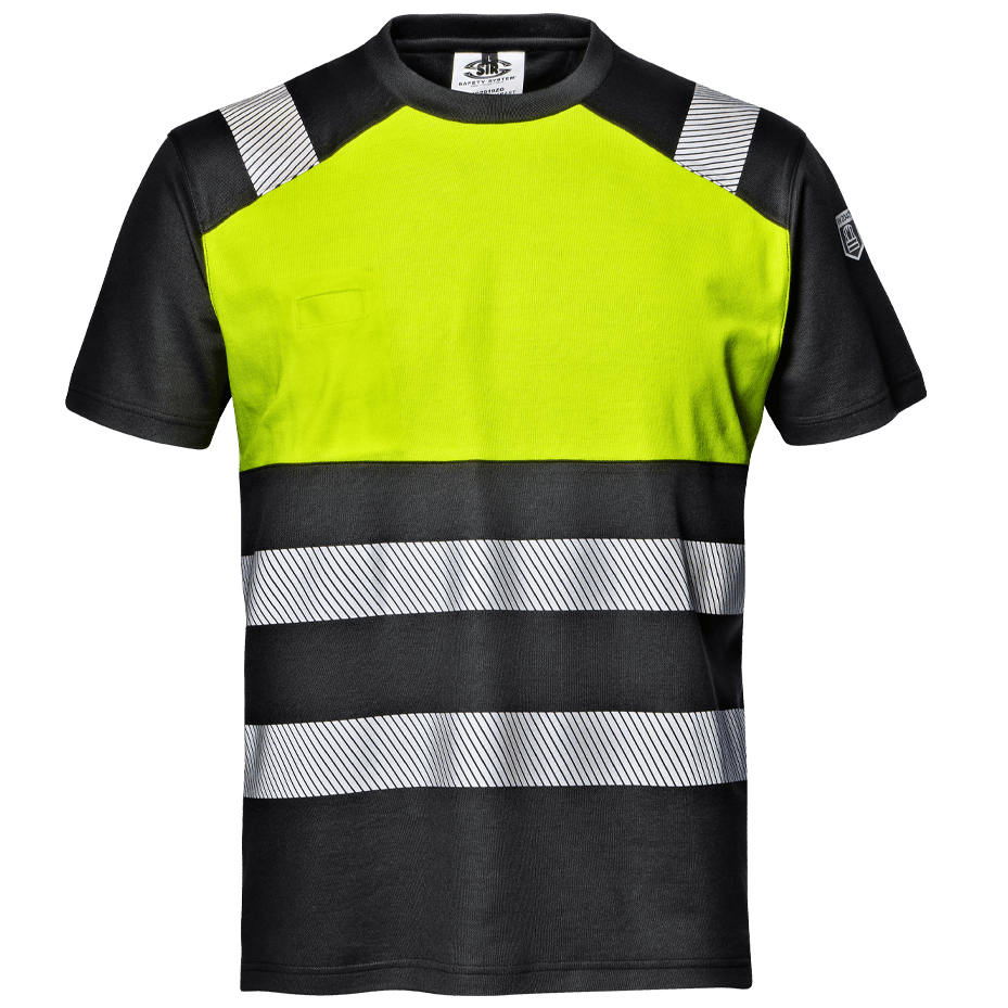 detail SIR Contrast černé reflexní triko nejen do práce