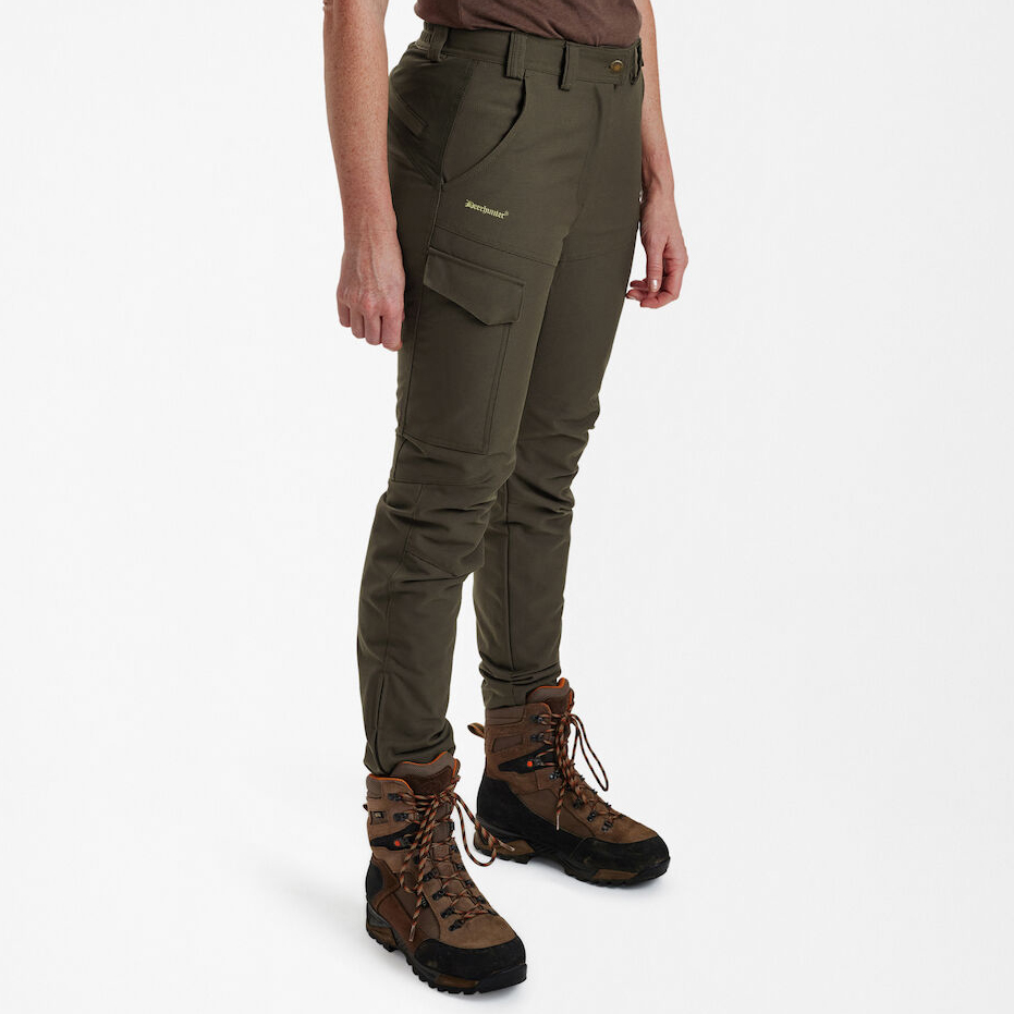 detail Deerhunter Lady Ann Extreme olive women's outdoor trousers with membrane