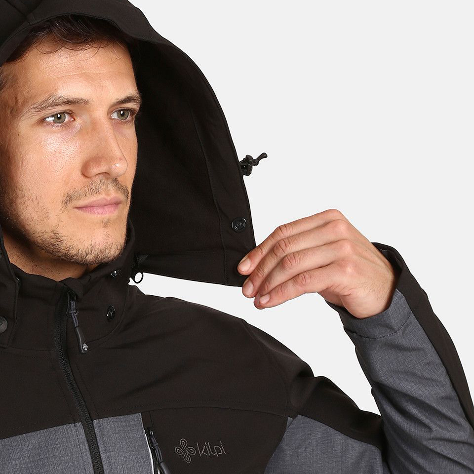 detail KILPI RAVIO-M šedá pánská outdoor bunda 10 000 mm s membránou Siberium