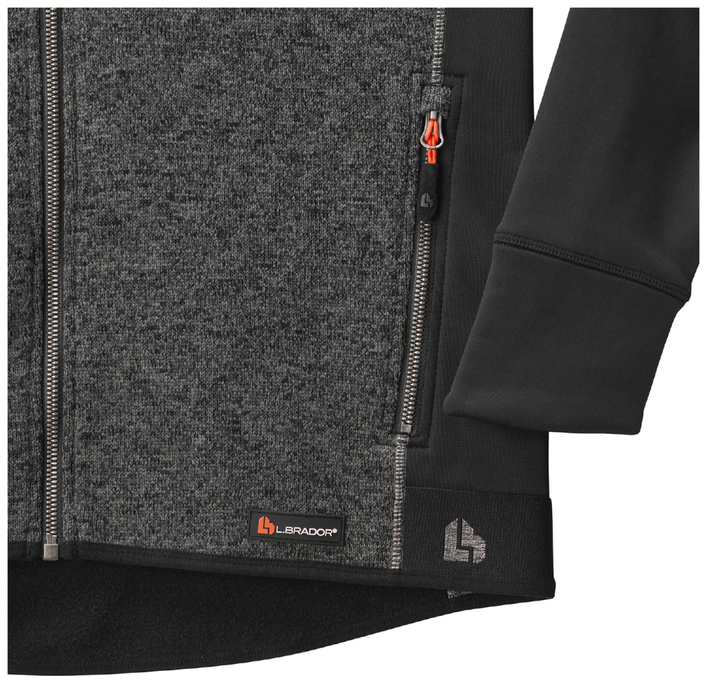 detail LBRADOR Sweden Aereo 4směrná stretch tkanina, pánská černá mikina/bunda