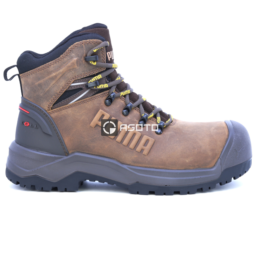 detail PUMA Iron HD Brown Mid S3 hnědá pánská pracovní obuv