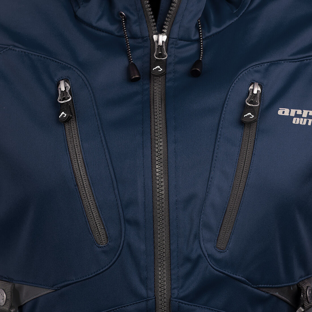 detail ARRAK SWEDEN Akka pánská modrá funkční outdoor bunda