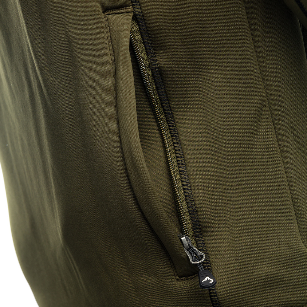 detail ARRAK SWEDEN Power olivová pánská funkční outdoor bunda/mikina