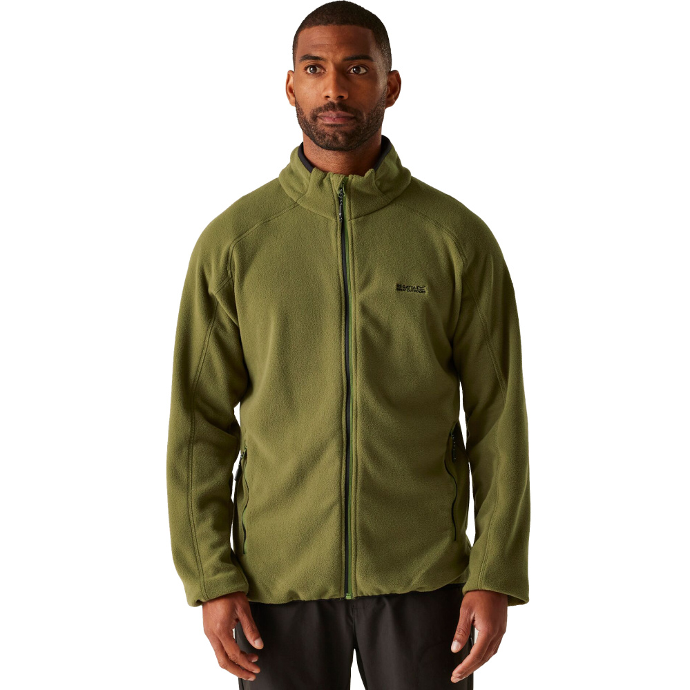 detail REGATTA Hadfield zelená pánská outdoor mikina pohodlná fleece