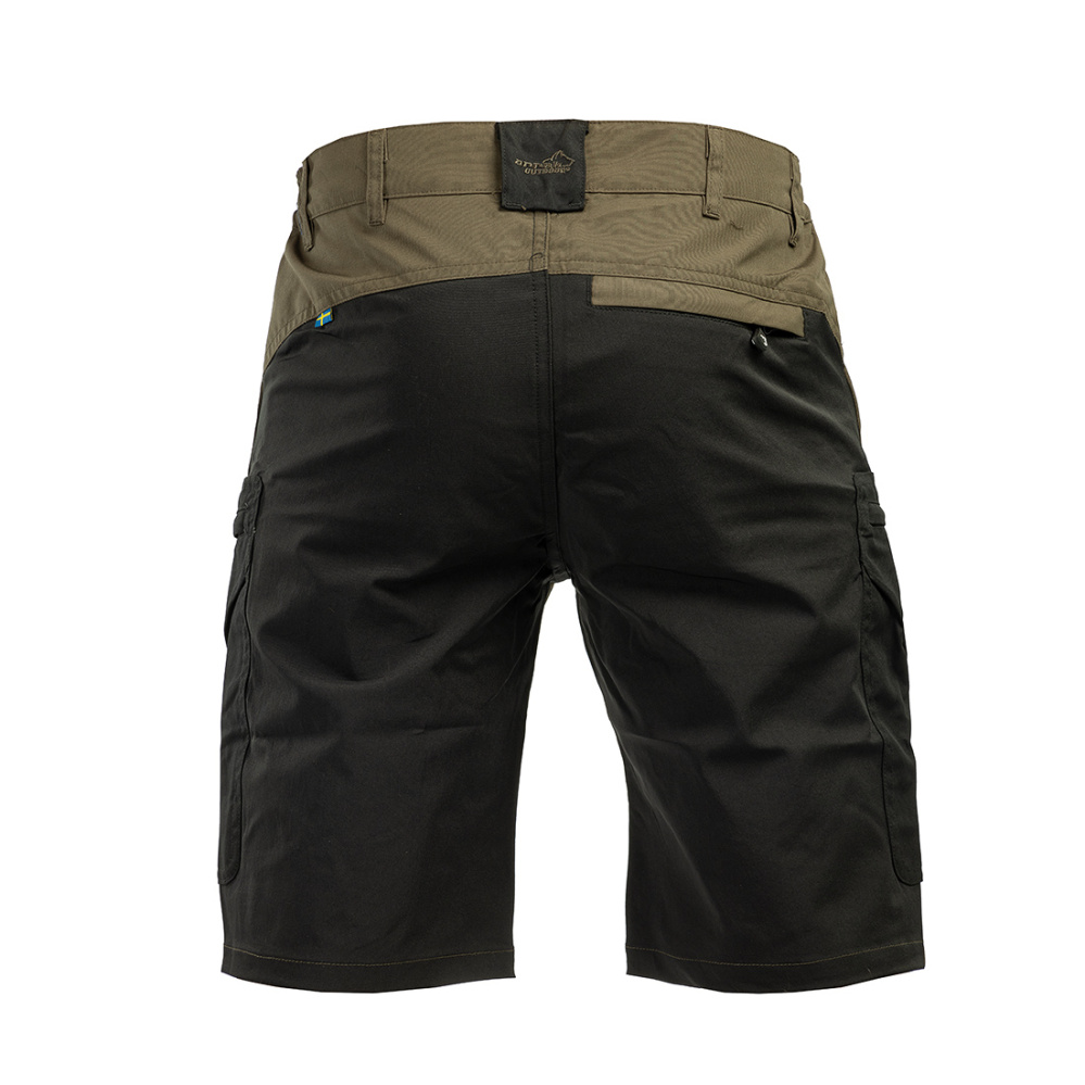 detail ARRAK SWEDEN Active Stretch hnědé pánské outdoor/hunting kraťasy voděodolné