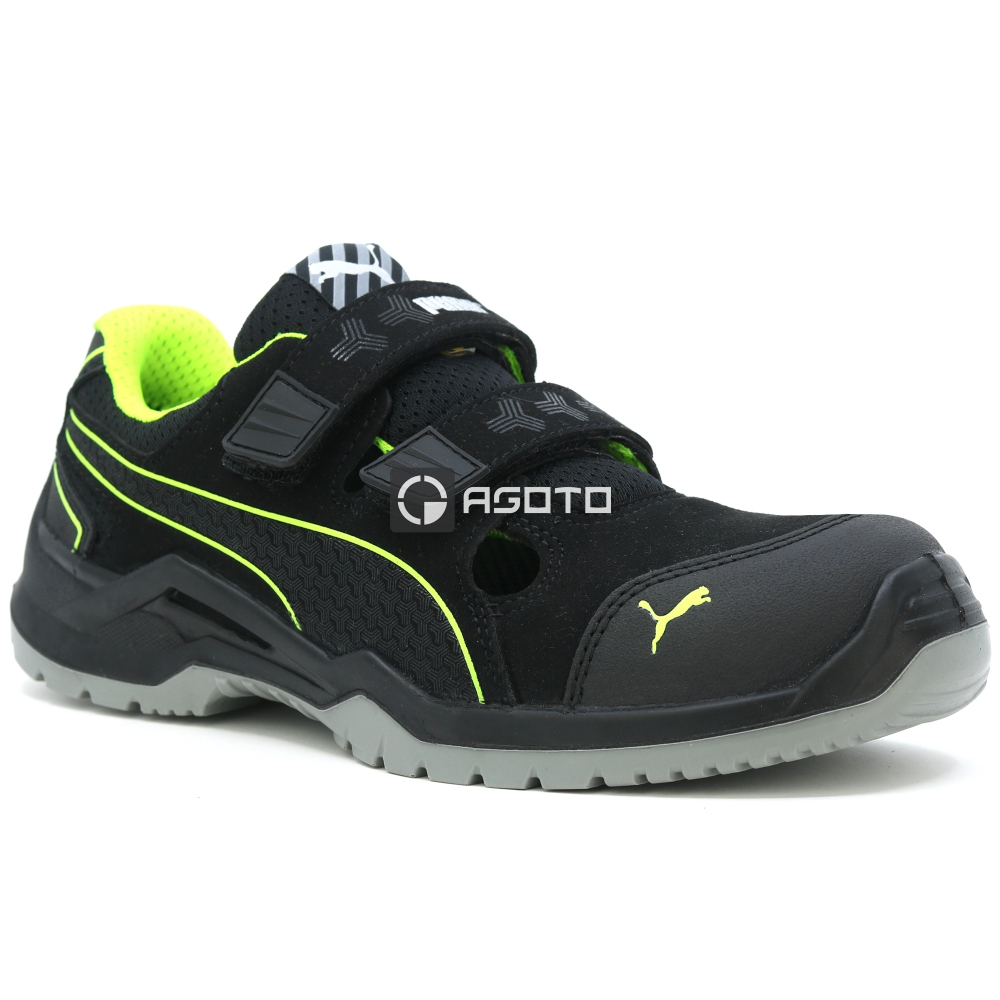 detail PUMA Neodyme green low S1P ESD Safety shoes