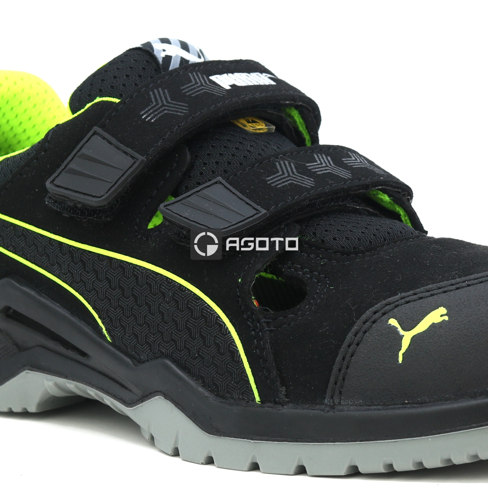 detail PUMA Neodyme green low S1P ESD Safety shoes