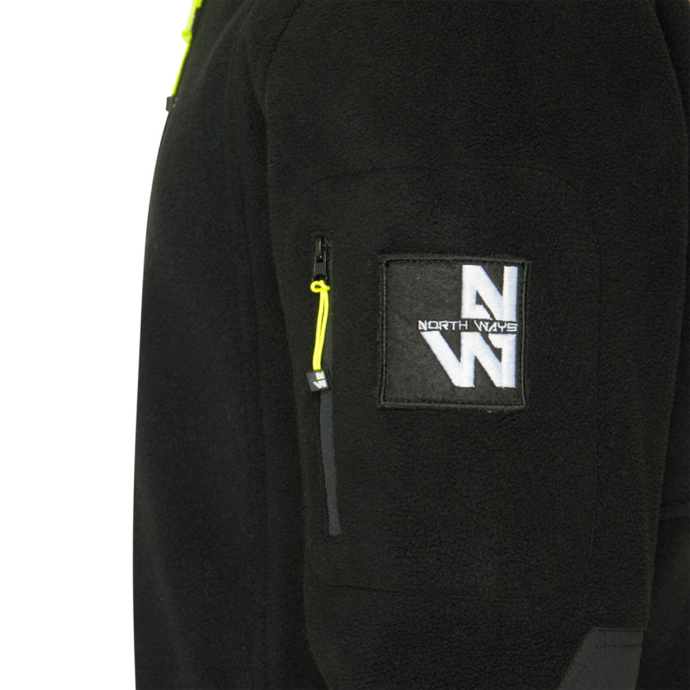 detail NORTH WAYS Alder černá pánská fleece pracovní bunda
