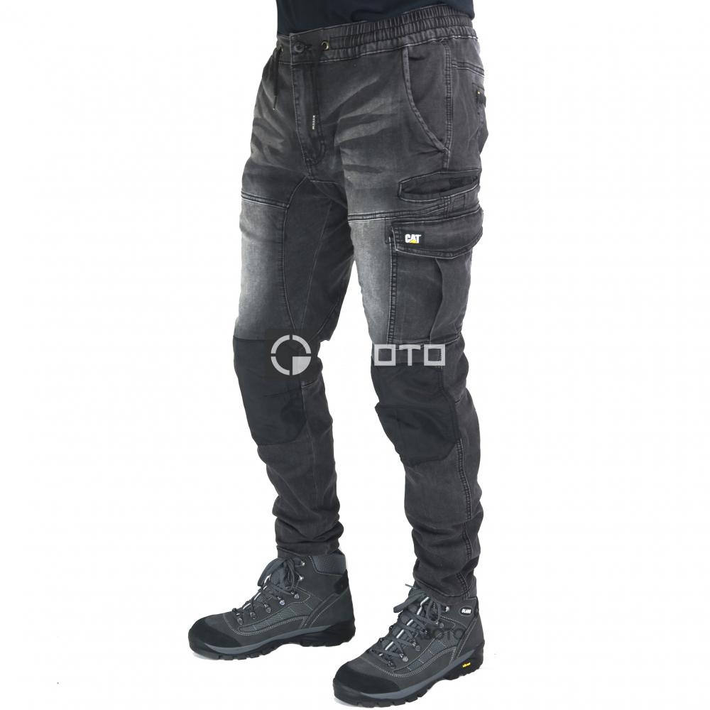 detail CATERPILLAR Dynamic Denim Stretch Jeans šedé pánské kalhoty