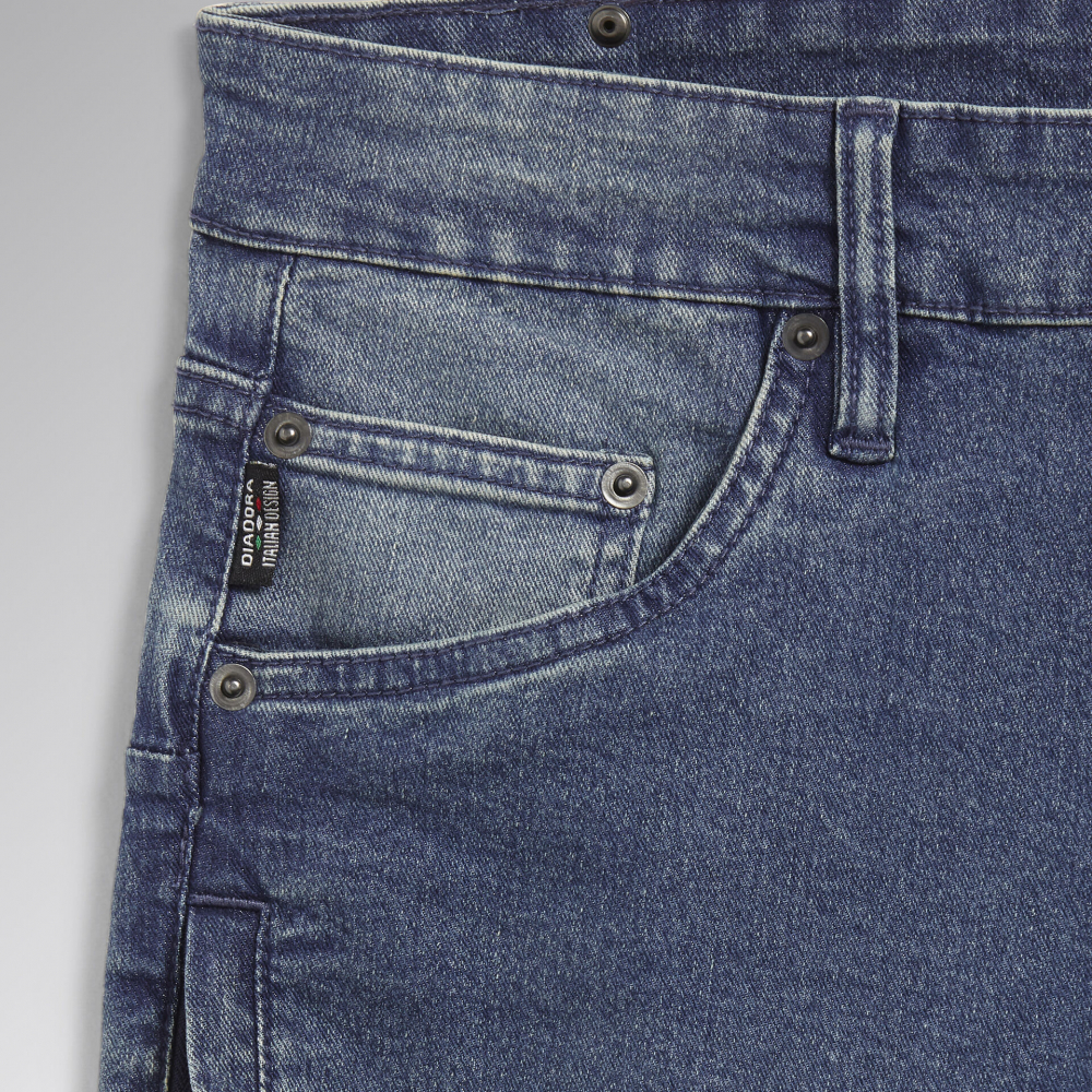 detail DIADORA Stone 6 PKT Light modré pánské kalhoty Jeans Stretch